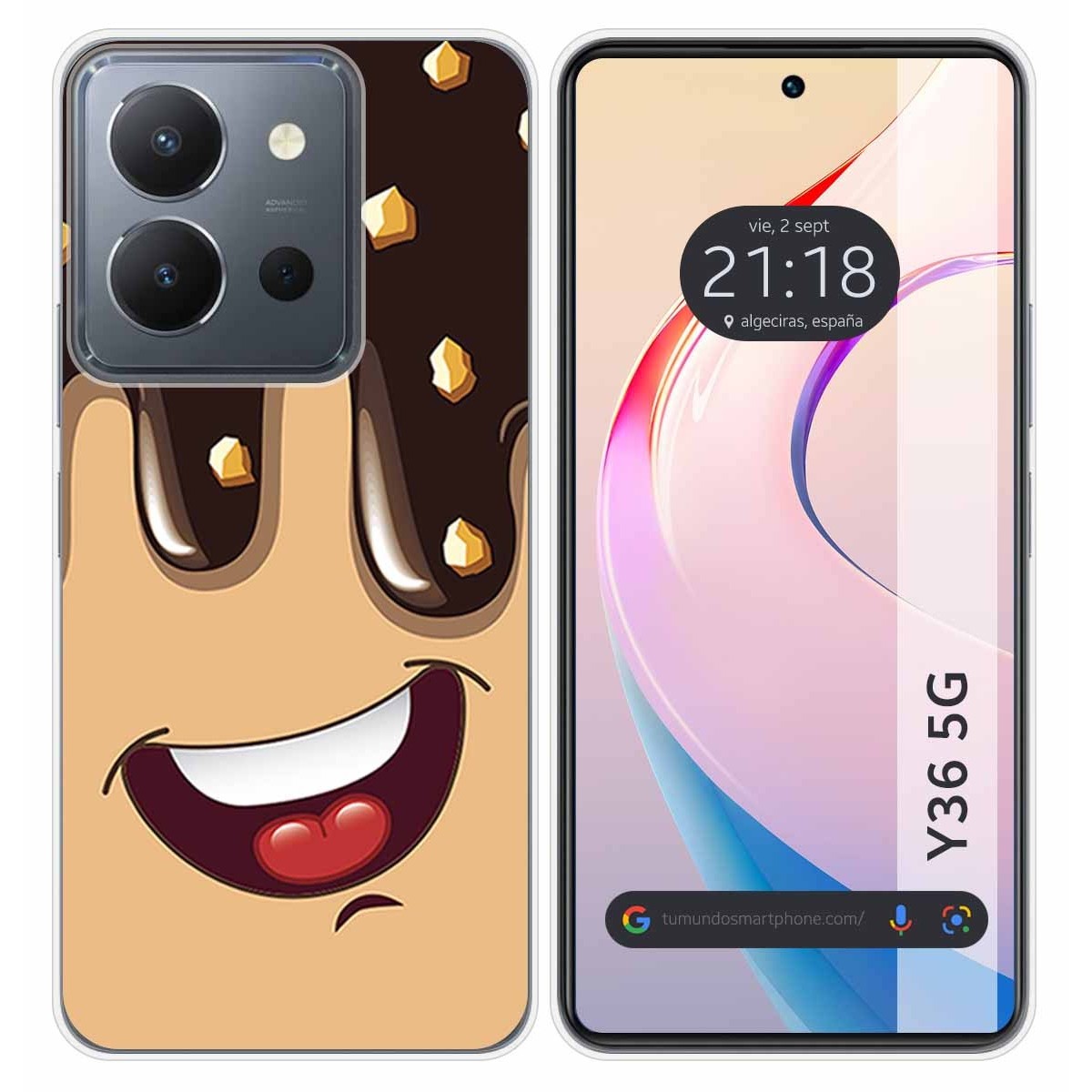 Funda Silicona para Vivo Y36 4G / 5G diseño Helado Chocolate Dibujos