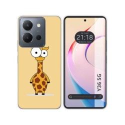 Funda Silicona para Vivo Y36 4G / 5G diseño Jirafa Dibujos