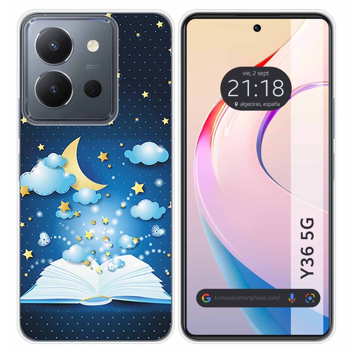 Funda Silicona para Vivo Y36 4G / 5G diseño Libro Cuentos Dibujos