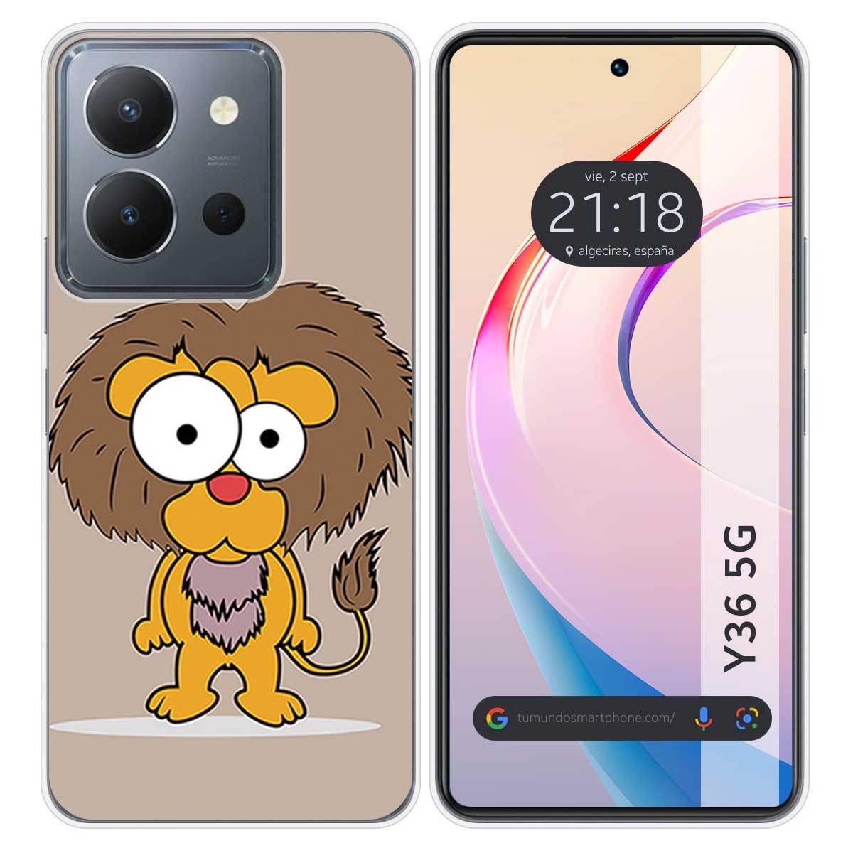 Funda Silicona para Vivo Y36 4G / 5G diseño Leon Dibujos