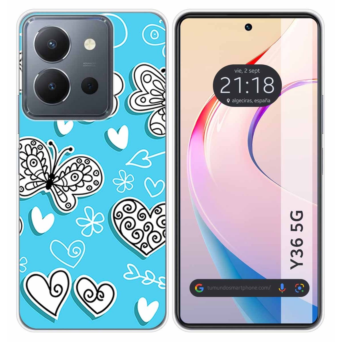 Funda Silicona para Vivo Y36 4G / 5G diseño Mariposas Dibujos