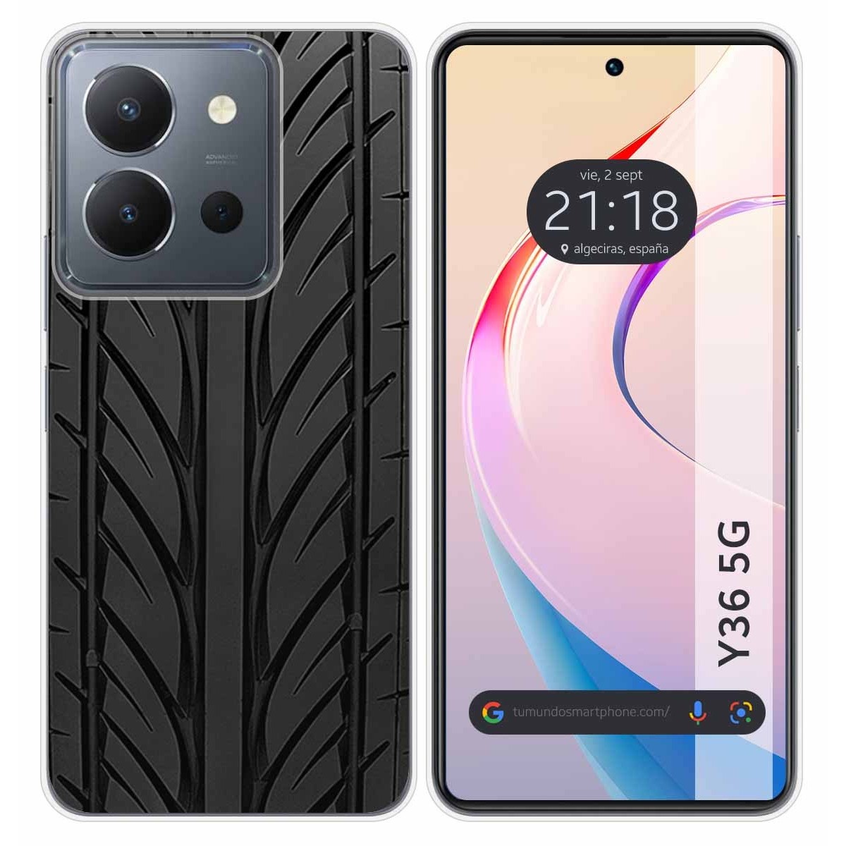 Funda Silicona para Vivo Y36 4G / 5G diseño Neumatico Dibujos