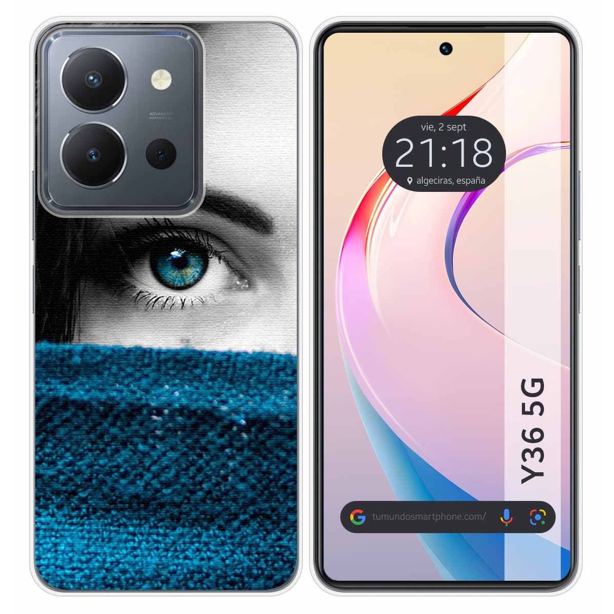 Funda Silicona para Vivo Y36 4G / 5G diseño Ojo Dibujos