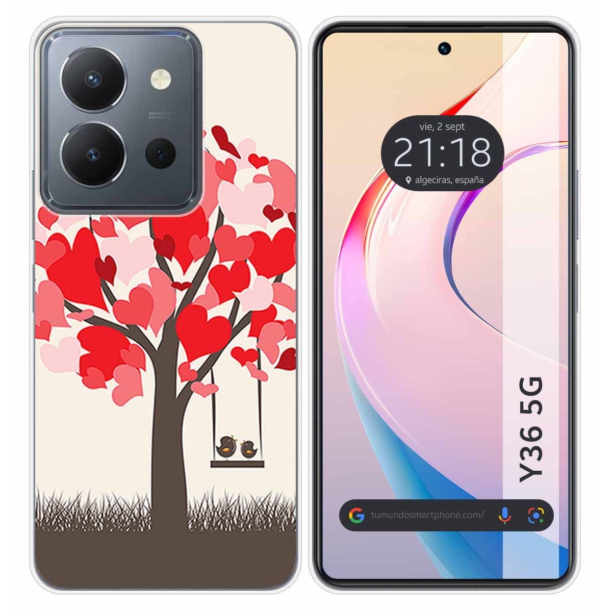 Funda Silicona para Vivo Y36 4G / 5G diseño Pajaritos Dibujos