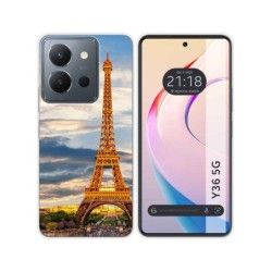 Funda Silicona para Vivo Y36 4G / 5G diseño Paris Dibujos