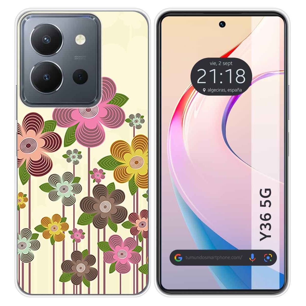 Funda Silicona para Vivo Y36 4G / 5G diseño Primavera En Flor Dibujos