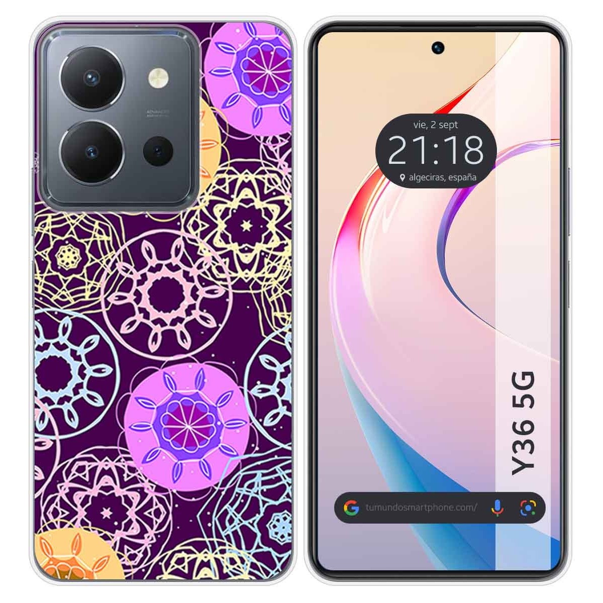 Funda Silicona para Vivo Y36 4G / 5G diseño Radial Dibujos