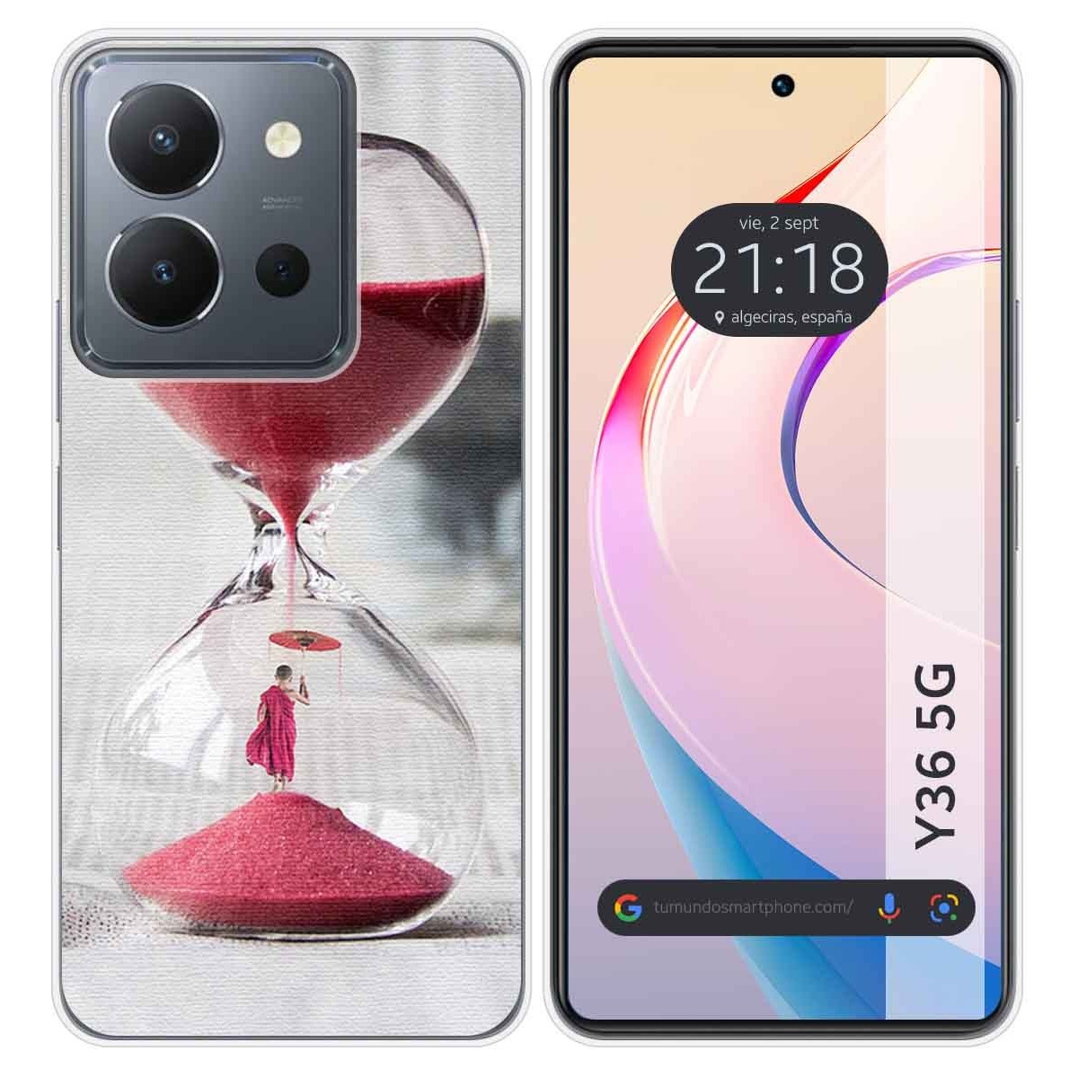 Funda Silicona para Vivo Y36 4G / 5G diseño Reloj Dibujos