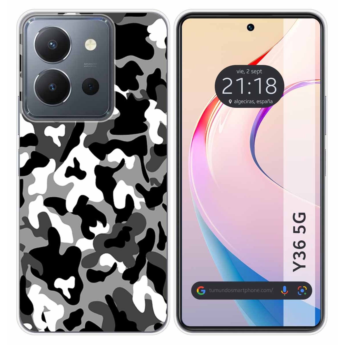 Funda Silicona para Vivo Y36 4G / 5G diseño Snow Camuflaje Dibujos