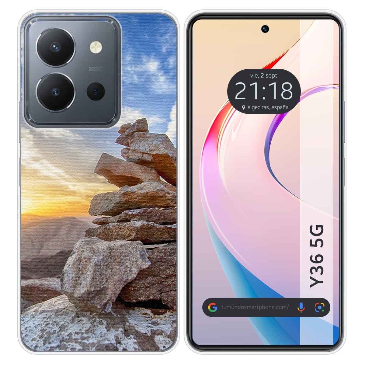 Funda Silicona para Vivo Y36 4G / 5G diseño Sunset Dibujos