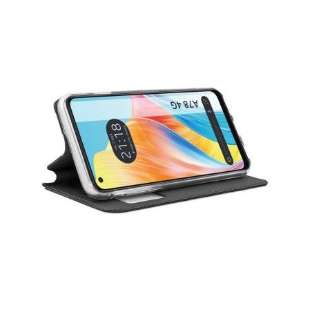 Funda Libro Soporte con Ventana para Oppo A78 4G color Negra