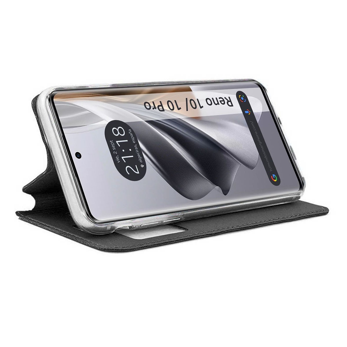 Funda Libro Soporte con Ventana para Oppo Reno 10 5G / 10 Pro 5G color Negra