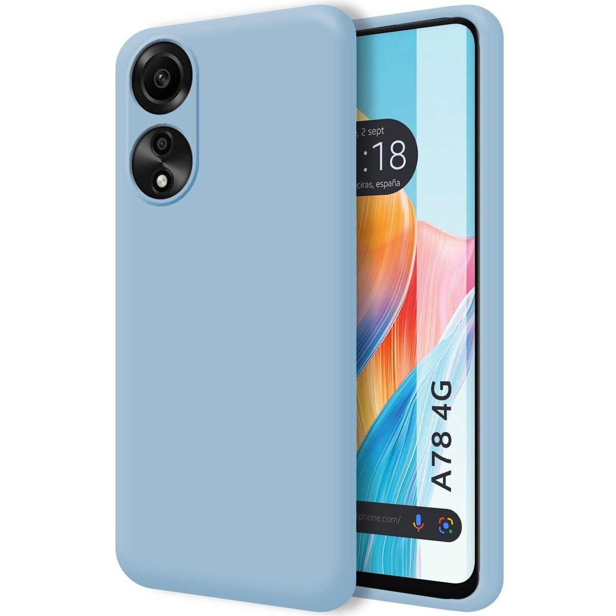 Funda Silicona Líquida Ultra Suave para Oppo A78 4G color Azul