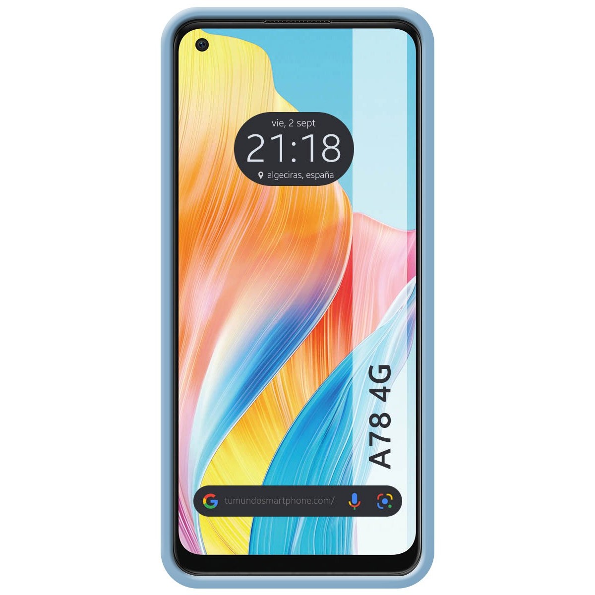 Funda Silicona Líquida Ultra Suave para Oppo A78 4G color Azul