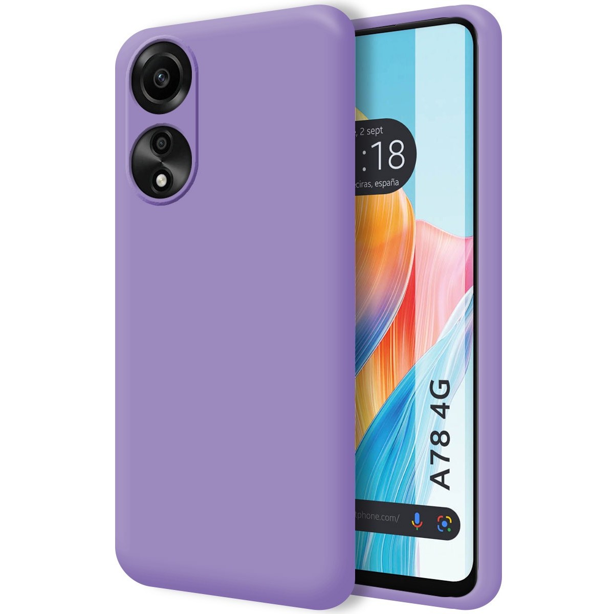Funda Silicona Líquida Ultra Suave para Oppo A78 4G color Morada