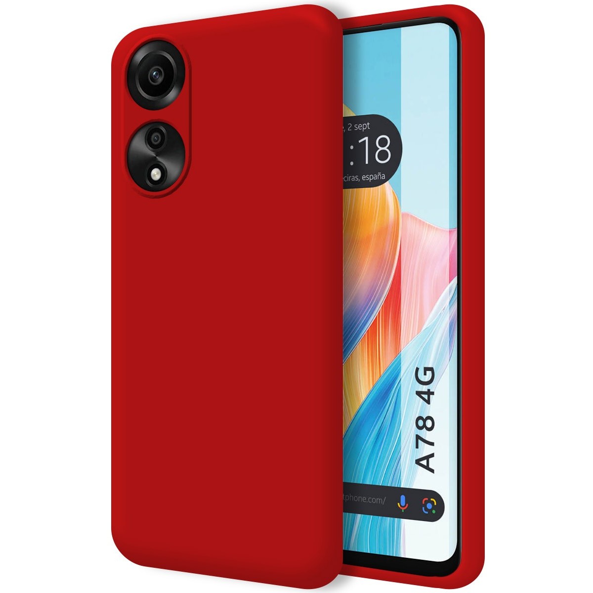 Funda Silicona Líquida Ultra Suave para Oppo A78 4G color Roja