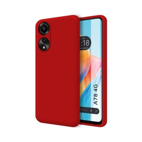 Funda Silicona Líquida Ultra Suave para Oppo A78 4G color Roja