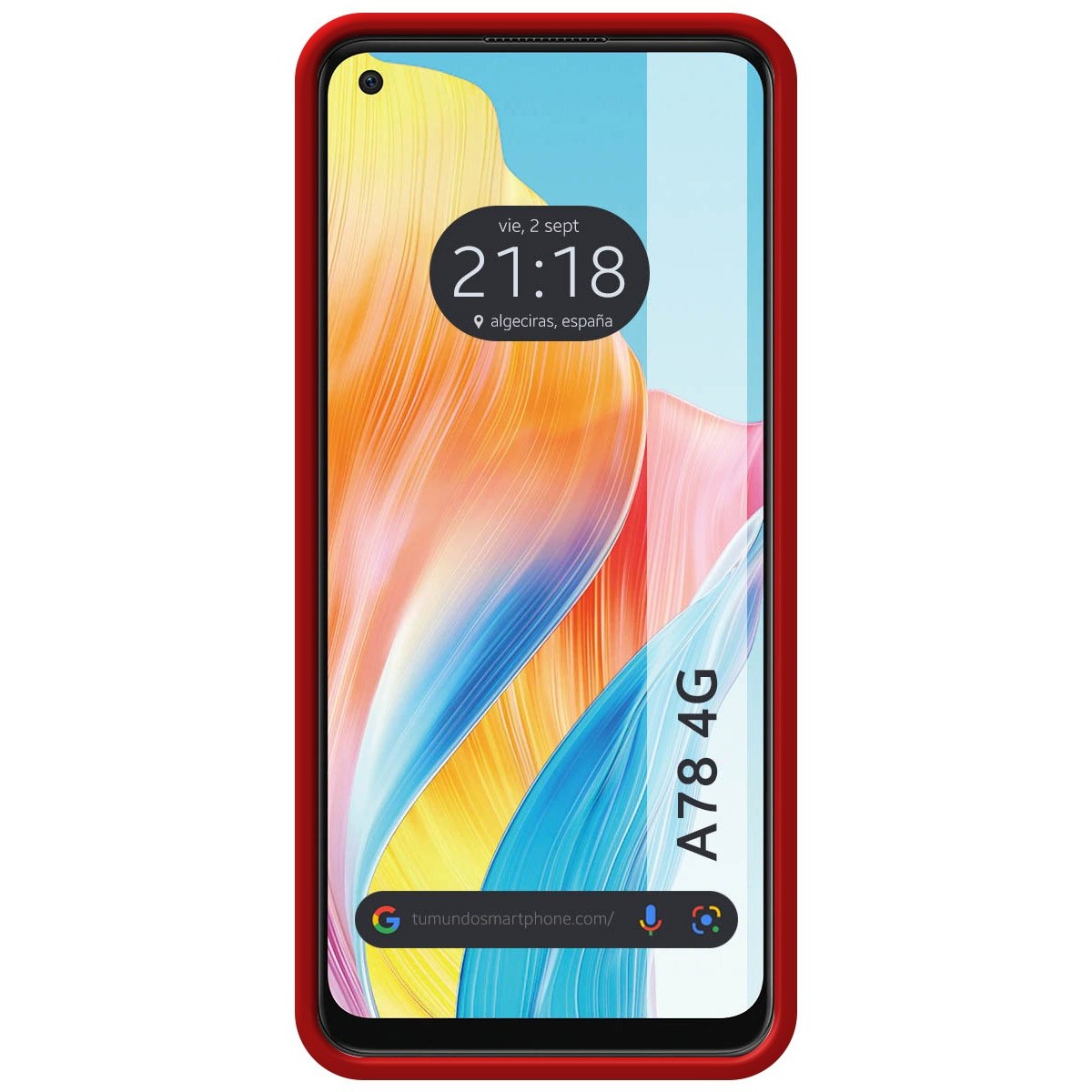 Funda Silicona Líquida Ultra Suave para Oppo A78 4G color Roja