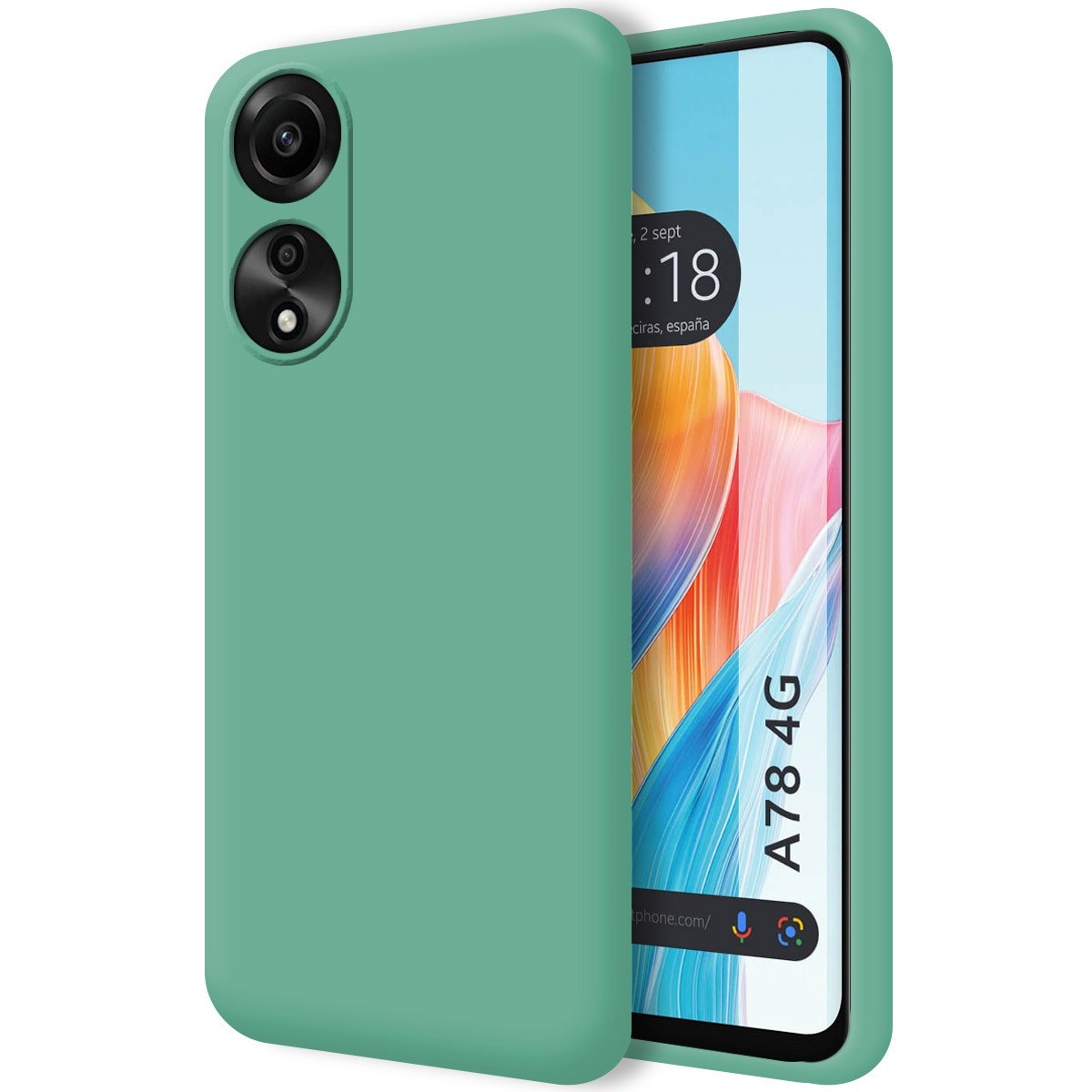 Funda Silicona Líquida Ultra Suave para Oppo A78 4G color Verde