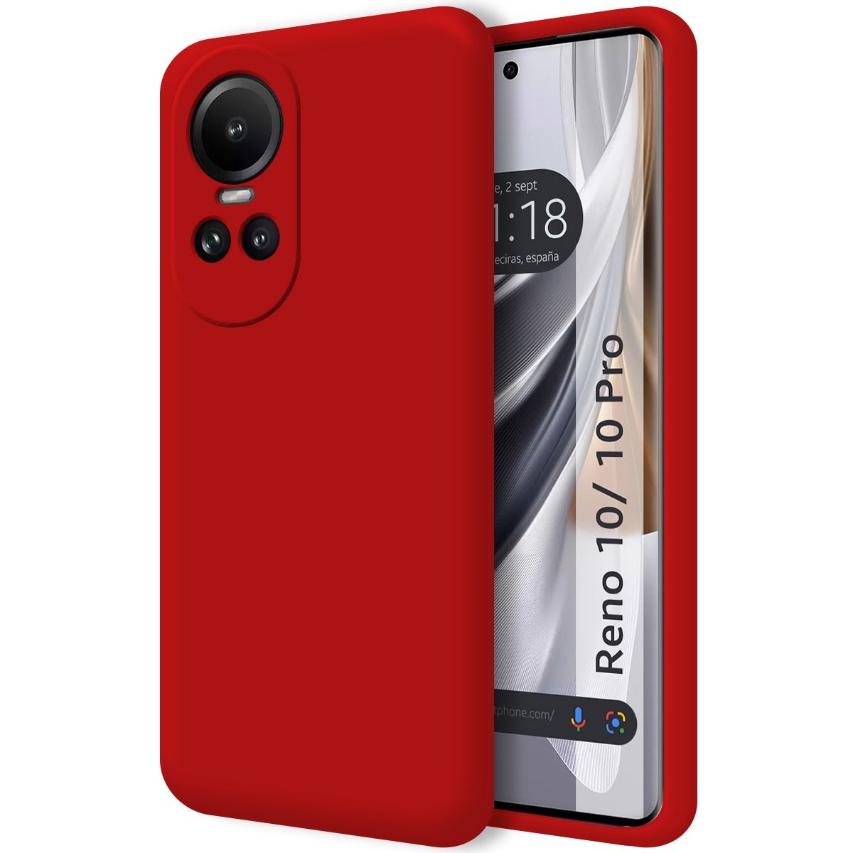 Funda Silicona Líquida Ultra Suave para Oppo Reno 10 5G / 10 Pro 5G color Roja