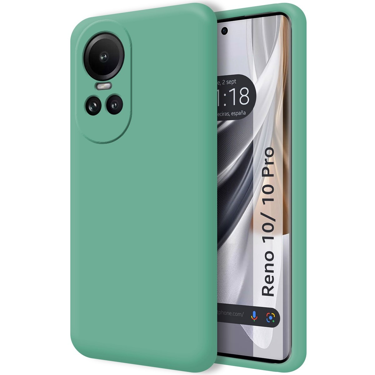 Funda Silicona Líquida Ultra Suave para Oppo Reno 10 5G / 10 Pro 5G color Verde