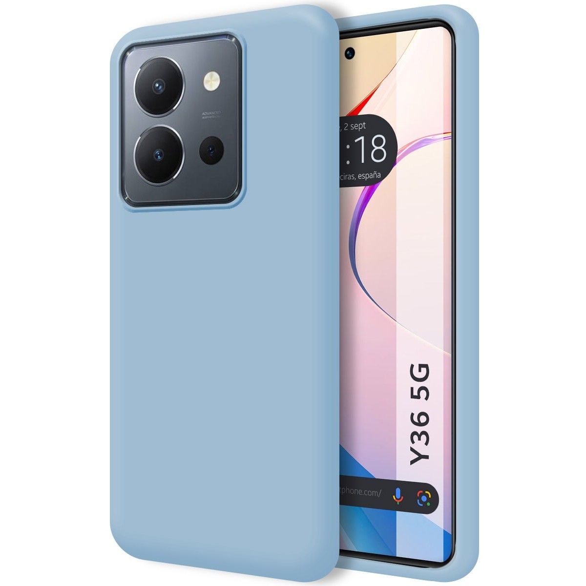 Funda Silicona Líquida Ultra Suave para Vivo Y36 4G / 5G color Azul