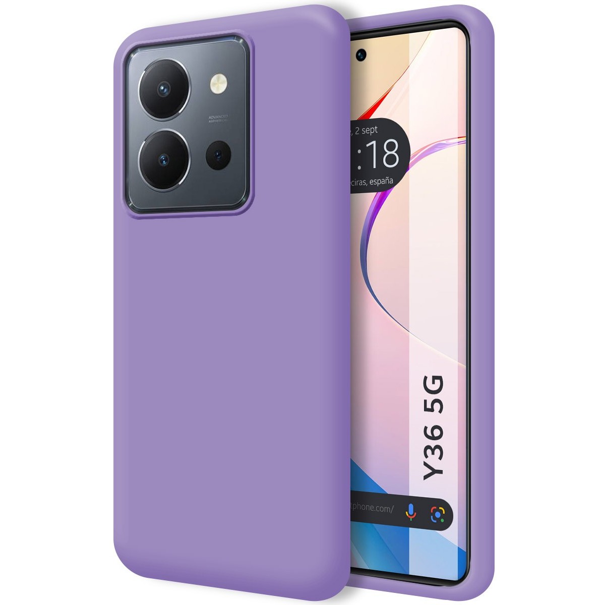 Funda Silicona Líquida Ultra Suave para Vivo Y36 4G / 5G color Morada