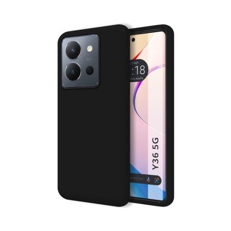 Funda Silicona Líquida Ultra Suave para Vivo Y36 4G / 5G color Negra