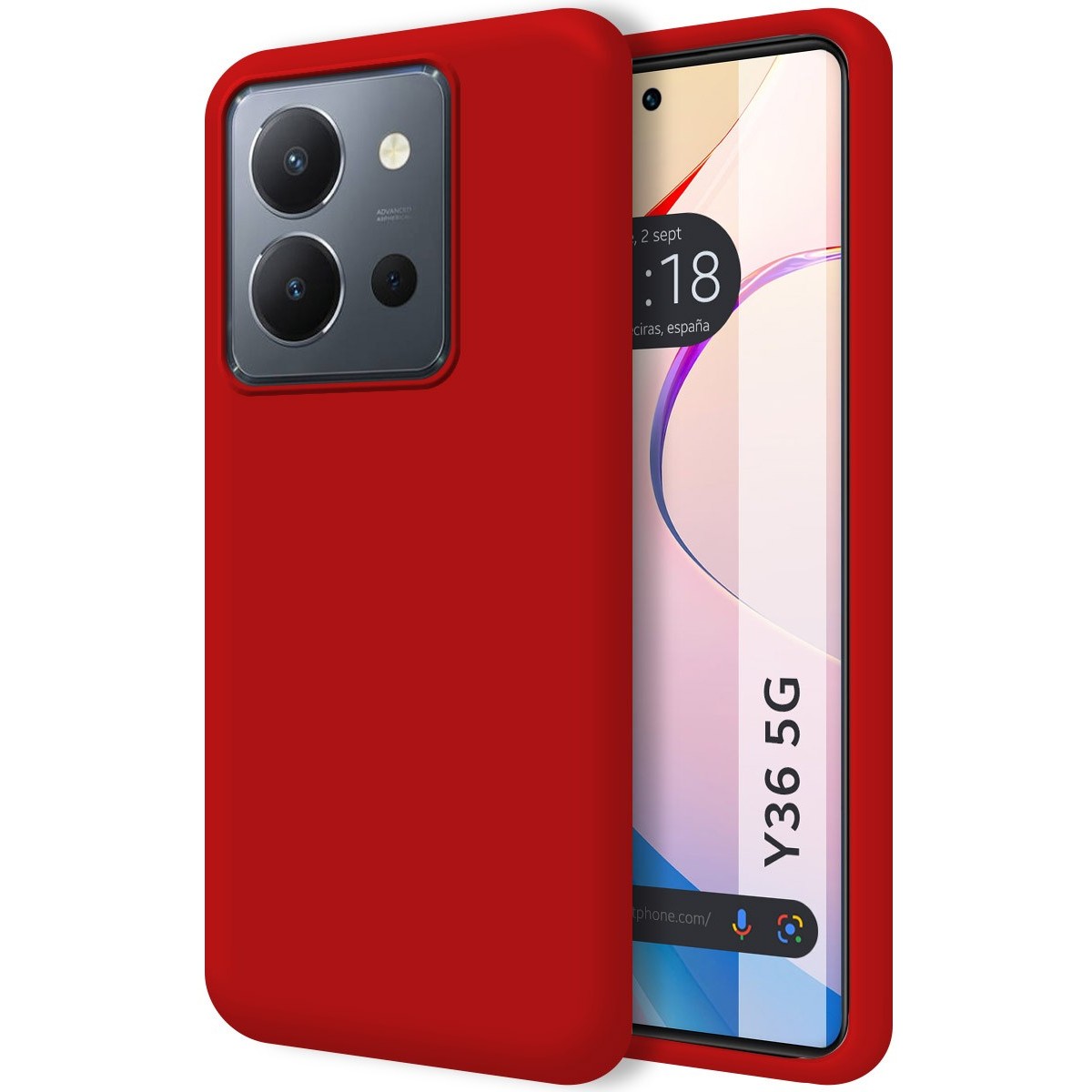 Funda Silicona Líquida Ultra Suave para Vivo Y36 4G / 5G color Roja