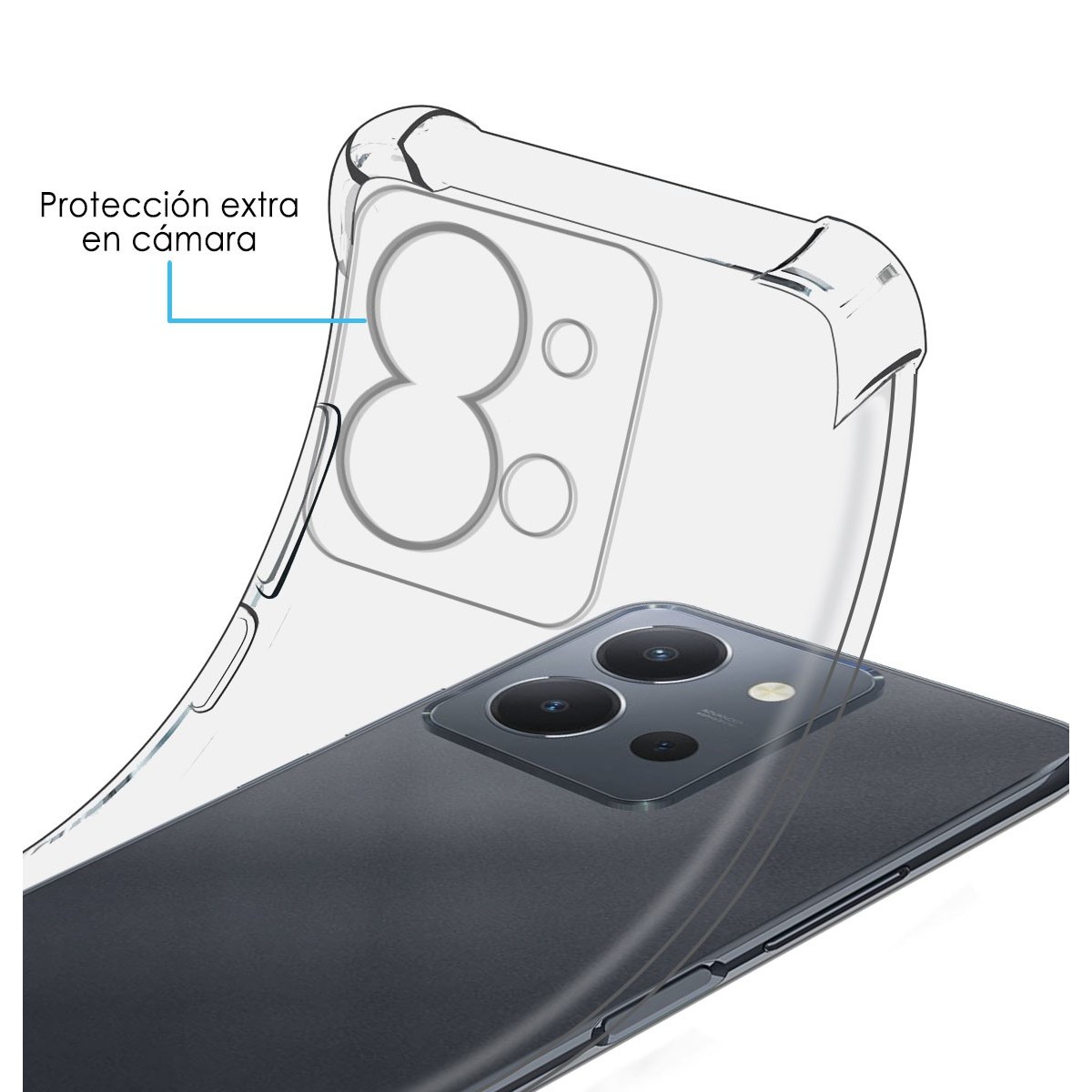 Funda Silicona Antigolpes Transparente para Vivo Y36 4G / 5G