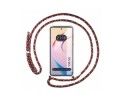Funda Colgante Transparente para Vivo Y36 4G / 5G con Cordon Rosa / Dorado
