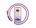 Funda Colgante Transparente para Vivo Y36 4G / 5G con Cordon Rosa Fucsia