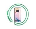 Funda Colgante Transparente para Vivo Y36 4G / 5G con Cordon Verde Agua