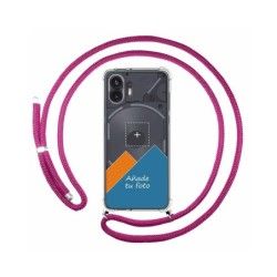 Personaliza tu Funda Colgante Transparente para Nothing Phone 2 5G con Cordon Rosa Fucsia Dibujo Personalizada
