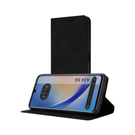 Funda Polipiel con tarjetero para Samsung Galaxy A34 5G color Negra
