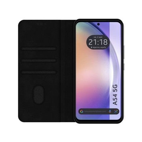 Funda Polipiel con tarjetero para Samsung Galaxy A54 5G color Negra