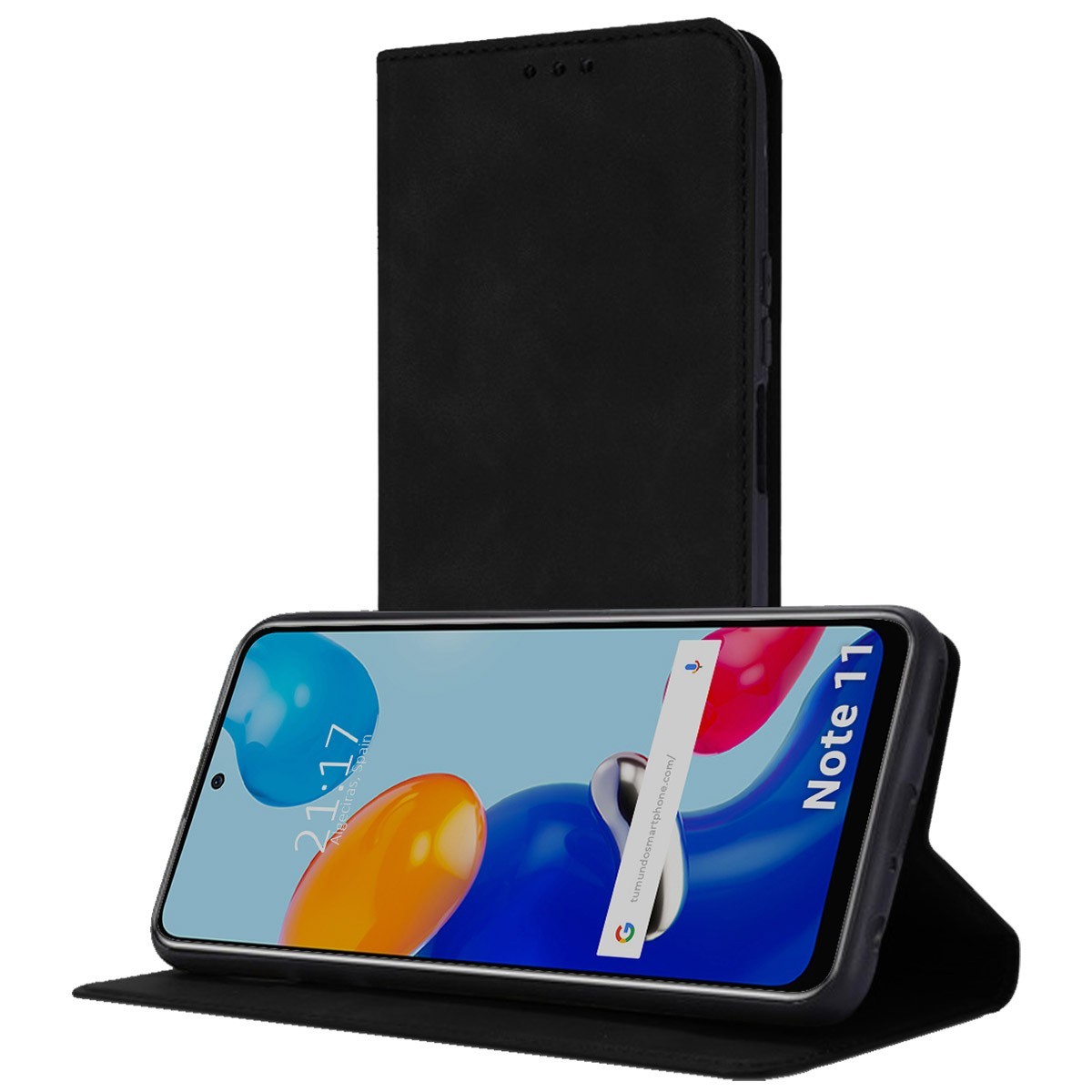 Funda Polipiel con tarjetero compatible con Xiaomi Redmi Note 11 / 11s color Negra