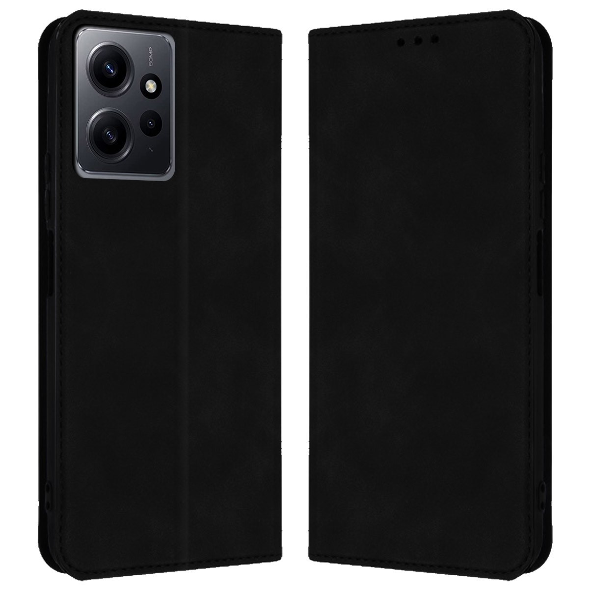 Funda Polipiel con tarjetero compatible con Xiaomi Redmi Note 12 4G color Negra