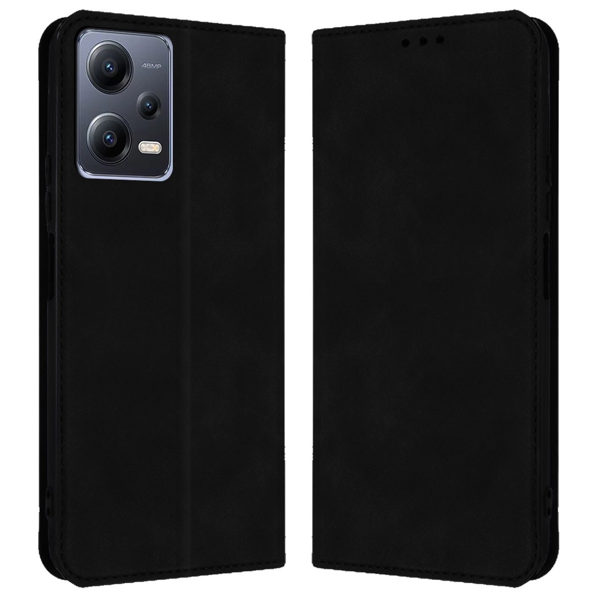 Funda Polipiel con tarjetero compatible con Xiaomi Redmi Note 12 5G color Negra