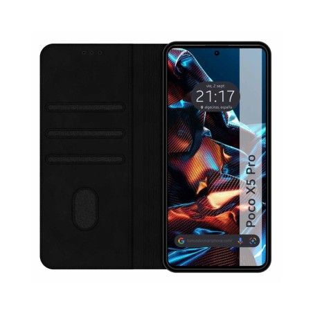 Funda Polipiel con tarjetero compatible con Xiaomi POCO X5 Pro 5G color Negra