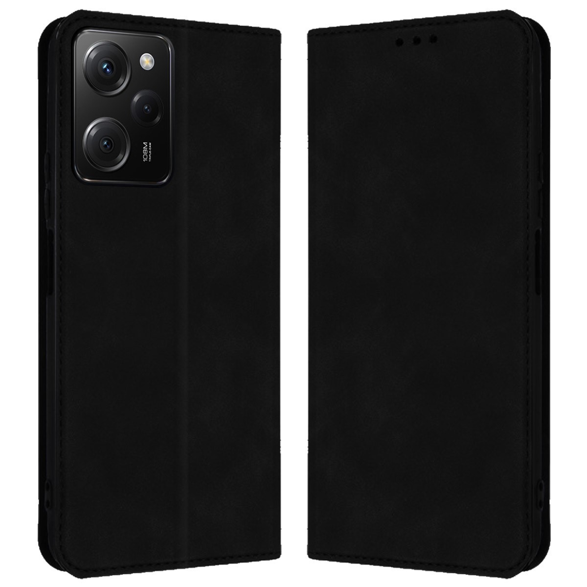 Funda Polipiel con tarjetero compatible con Xiaomi POCO X5 Pro 5G color Negra