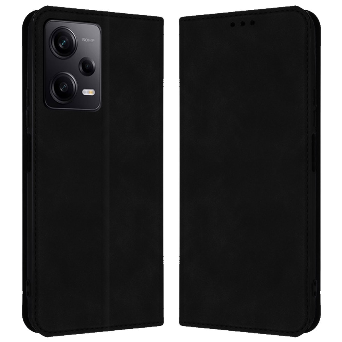 Funda Polipiel con tarjetero compatible con Xiaomi Redmi Note 12 Pro+ Plus 5G color Negra