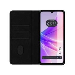 Funda Polipiel con tarjetero para Oppo A57s / A77 5G color Negra 2