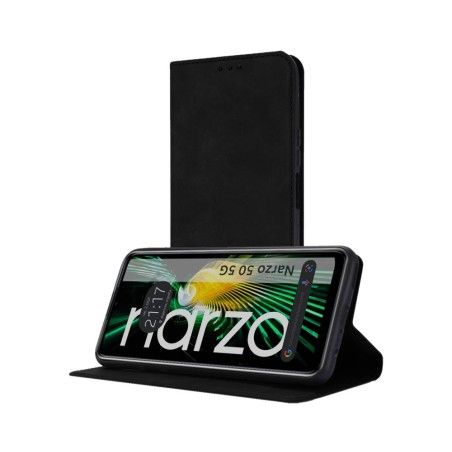 Funda Polipiel con tarjetero para Realme Narzo 50 5G color Negra