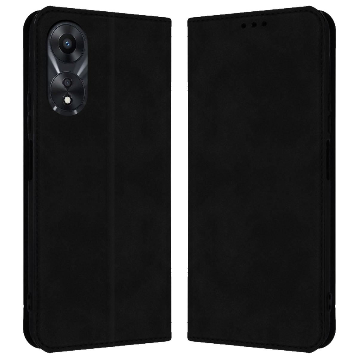 Funda Polipiel con tarjetero para Oppo A78 5G color Negra