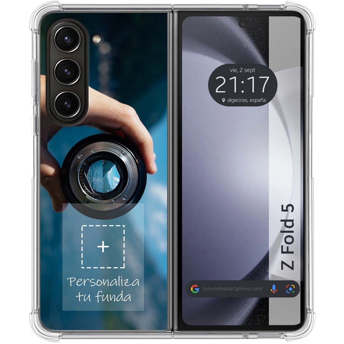 Personaliza tu Funda Silicona AntiGolpes Transparente con tu Fotografía para Samsung Galaxy Z Fold 5 5G Dibujo Personalizada