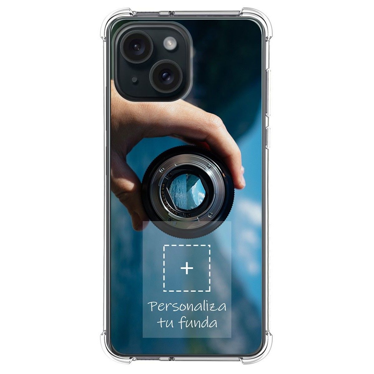 Personaliza tu Funda Silicona AntiGolpes Transparente con tu Fotografía compatible con Iphone 15 (6.1) Dibujo