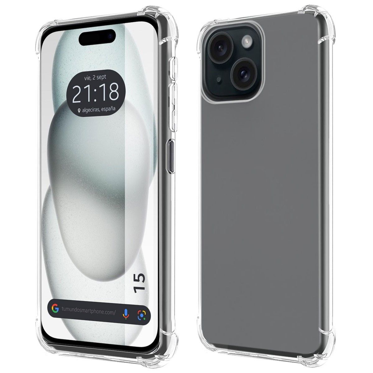 Funda Silicona Antigolpes Transparente compatible con Iphone 15 (6.1)