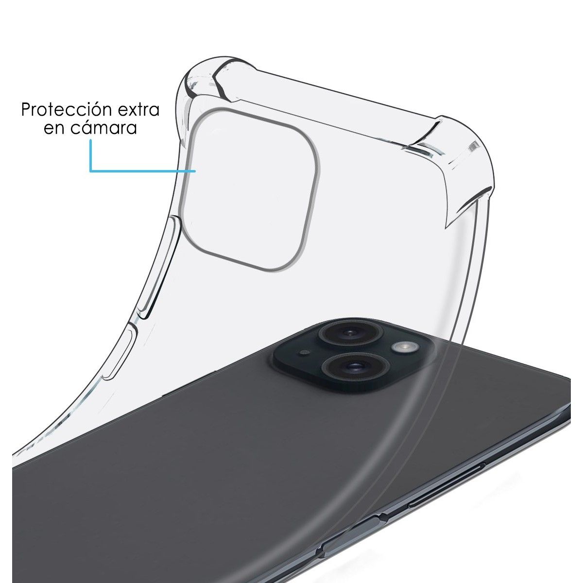 Funda Silicona Antigolpes Transparente compatible con Iphone 15 (6.1)
