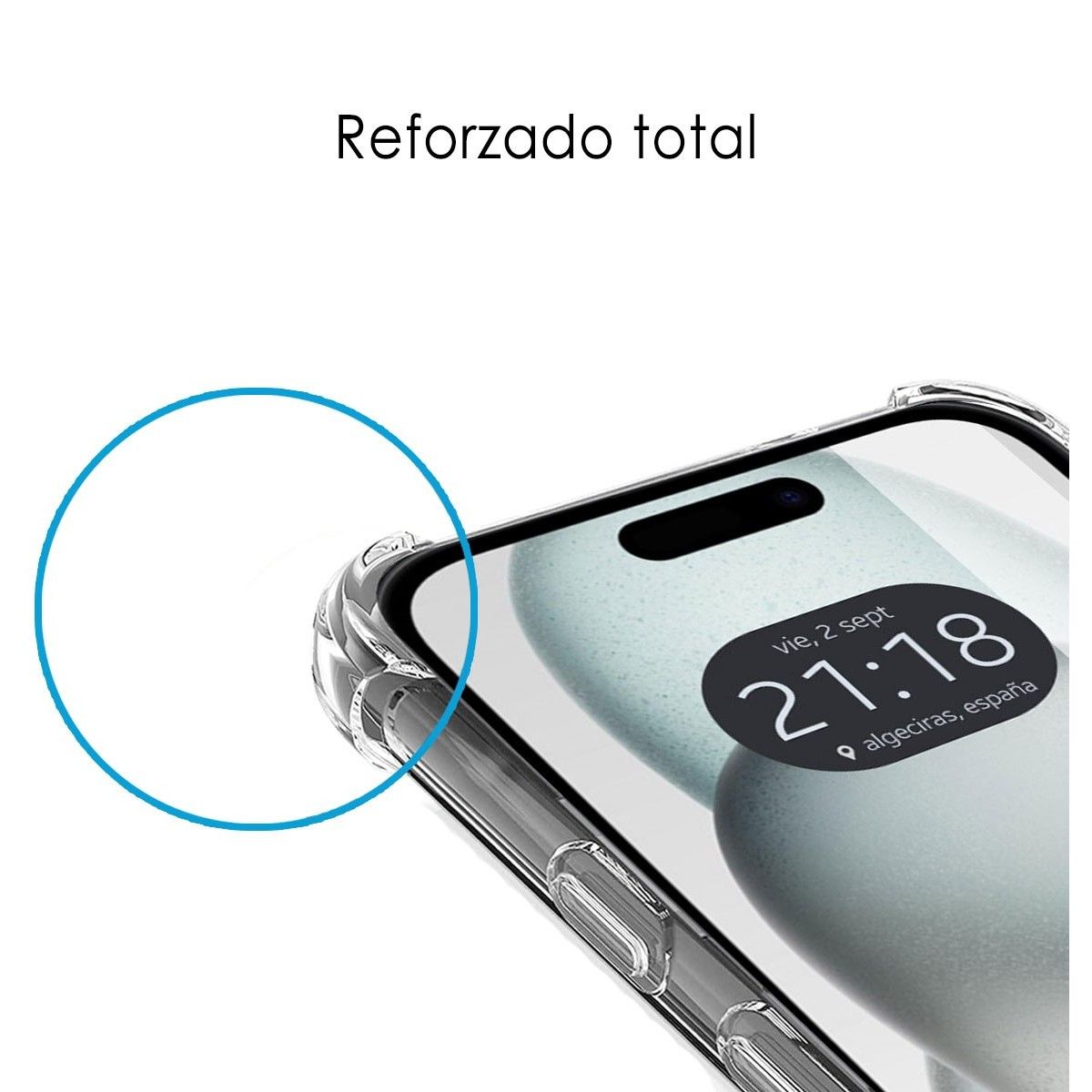 Funda Silicona Antigolpes Transparente compatible con Iphone 15 (6.1)